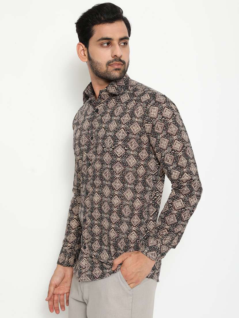 black printed casual shirt