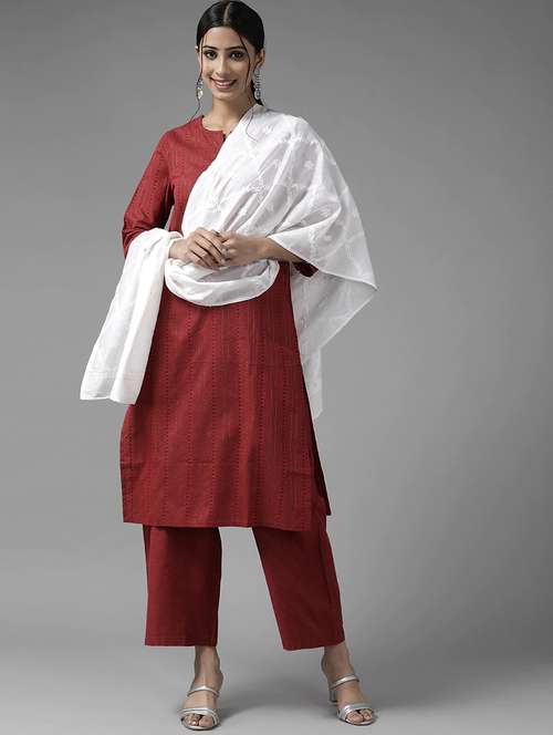 beautiful hand crafted pure chikankari cotton white dupatta