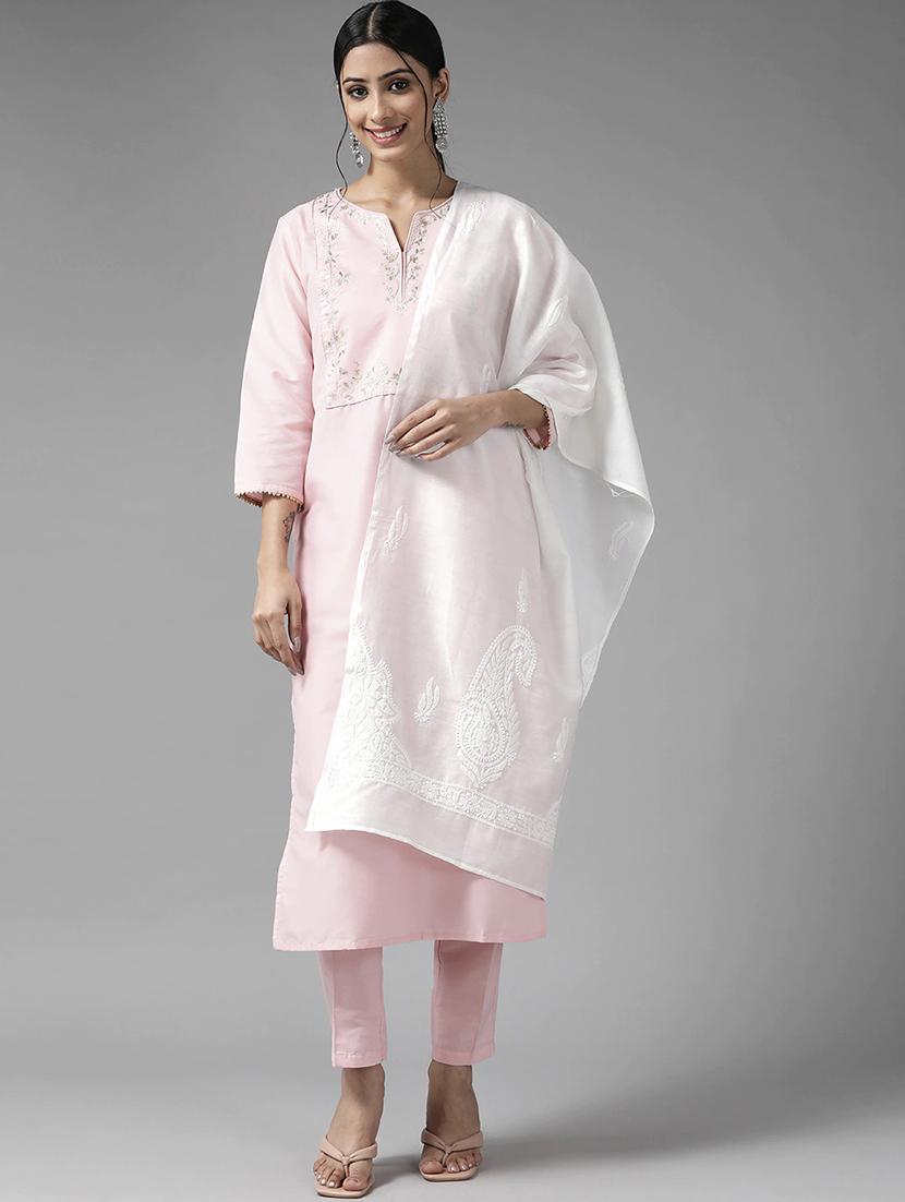 soft cotton white hand worked chikankari dupatta - 18431889 - Zoom Image - 0