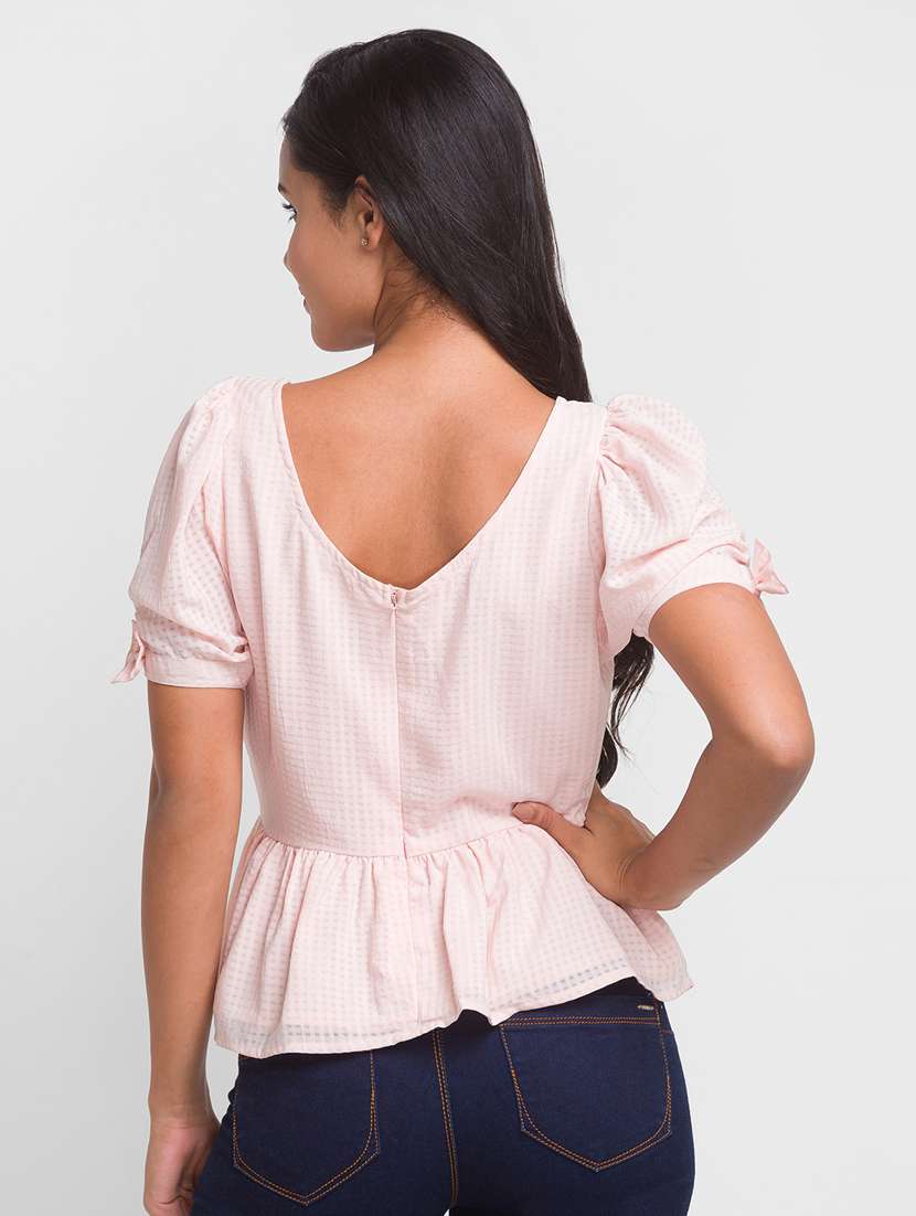 women's peplum round neck top - 18431913 -  Standard Image - 2