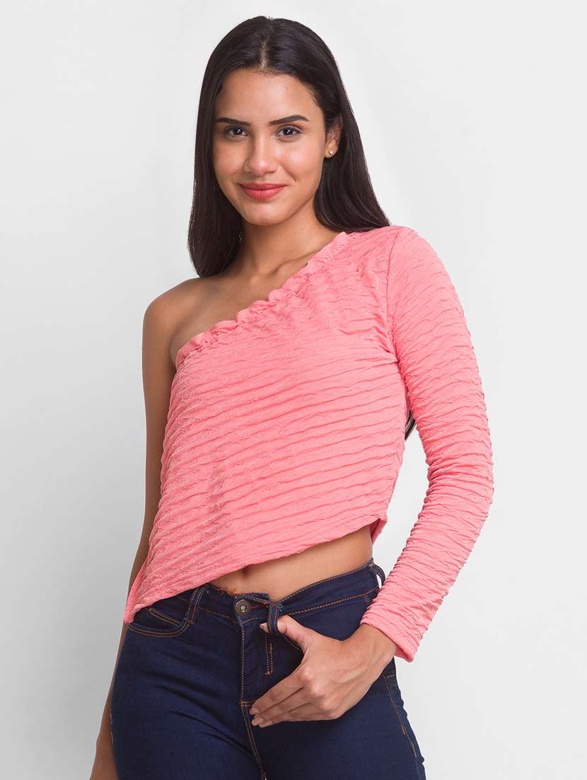 women's asymmetric single shoulder top - 18431914 - Zoom Image - 0