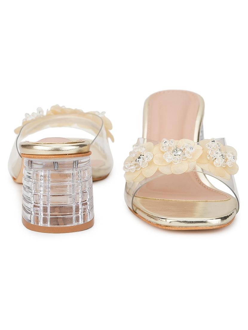 gold patent leather slip on sandals - 18432201 - Standard Image - 2