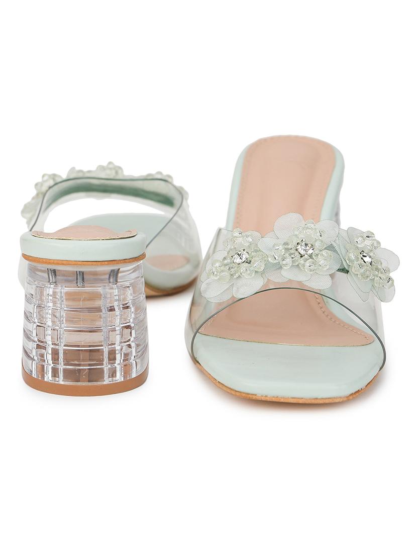 green patent leather slip on sandals - 18432202 - Standard Image - 2