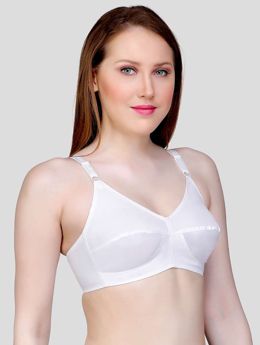 white solid regular bra - 18433494 - Standard Image - 2