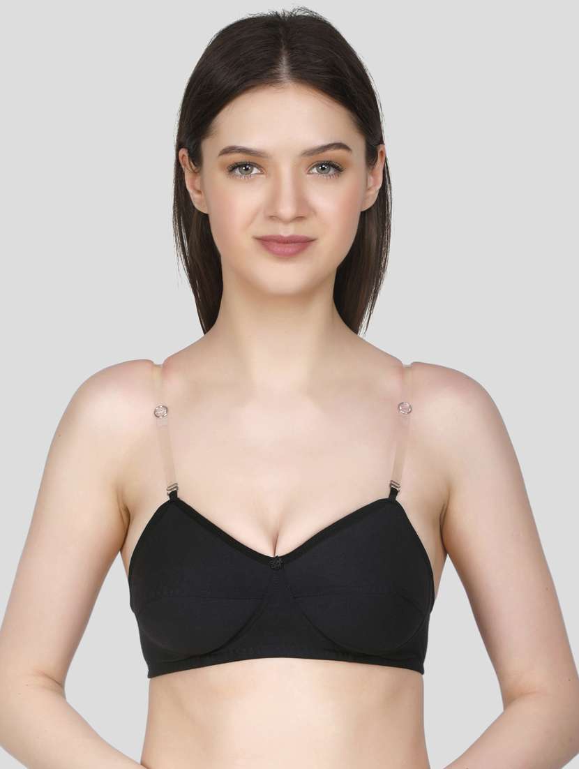 black solid t-shirt bra