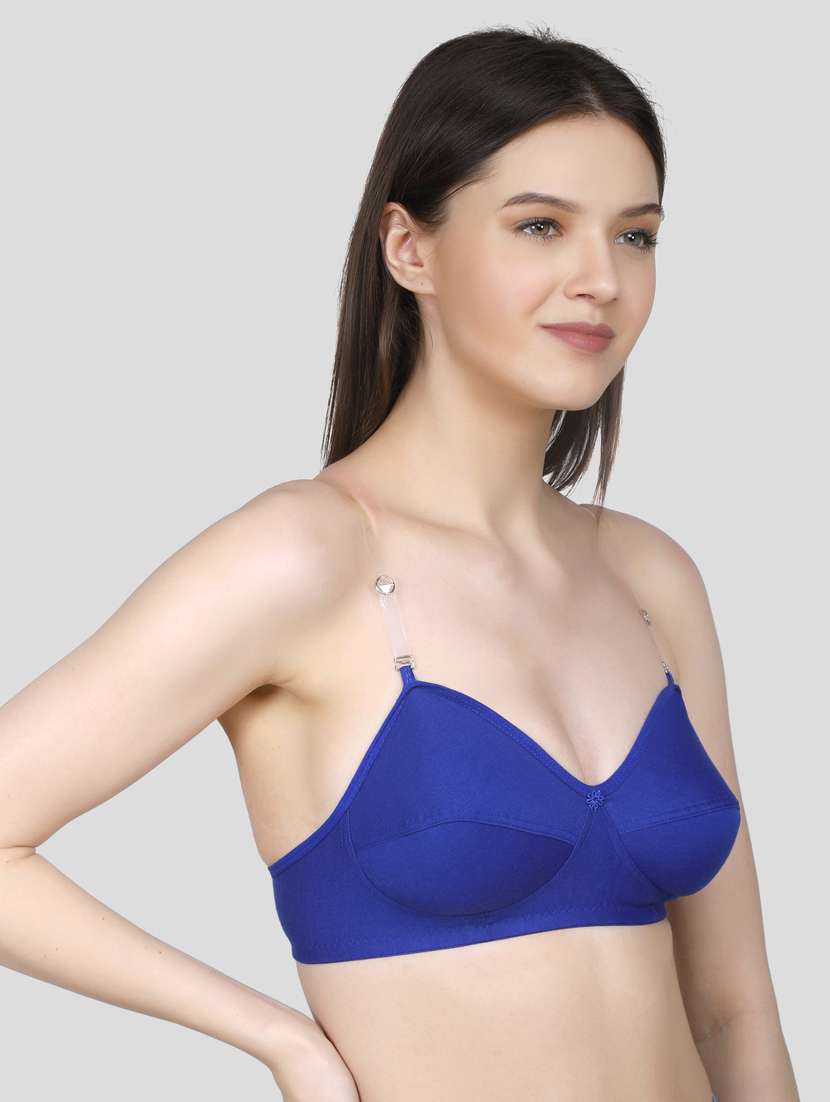 blue solid t-shirt bra - 18434341 - Standard Image - 2