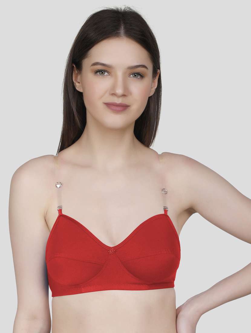 red solid regular bra - 18434344 - Standard Image - 2