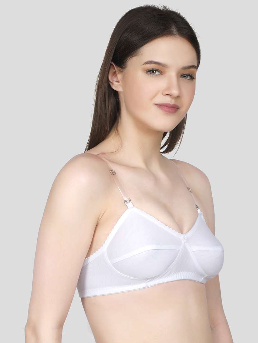 white solid regular bra - 18434345 - Standard Image - 2