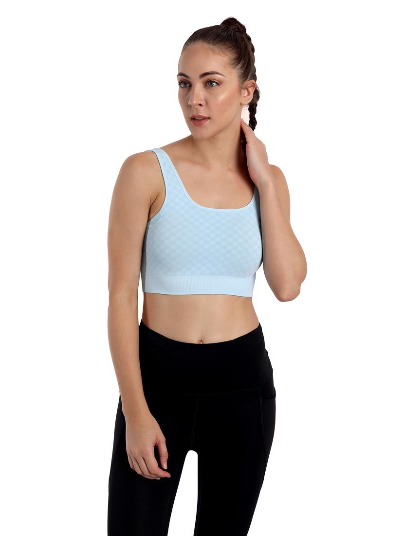 light blue checkered sports bra - 18434408 - Zoom Image - 0