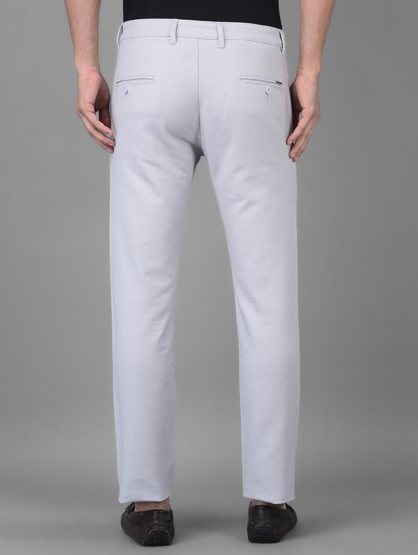 grey solid casual trouser - 18434949 - Standard Image - 2