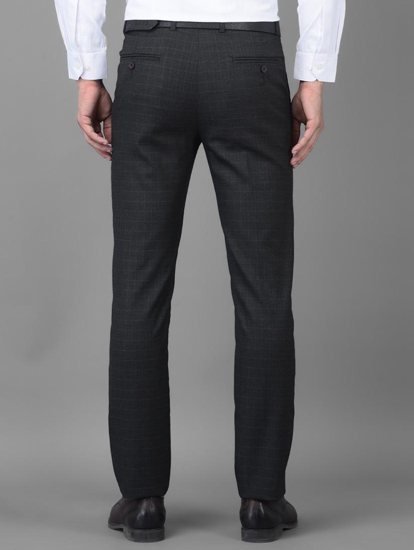 charcoal-grey checkered formal trouser - 18434978 - Standard Image - 2