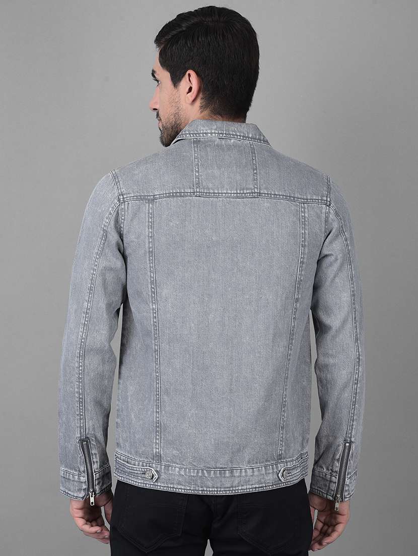 grey light-washed denim jacket - 18434983 - Standard Image - 2