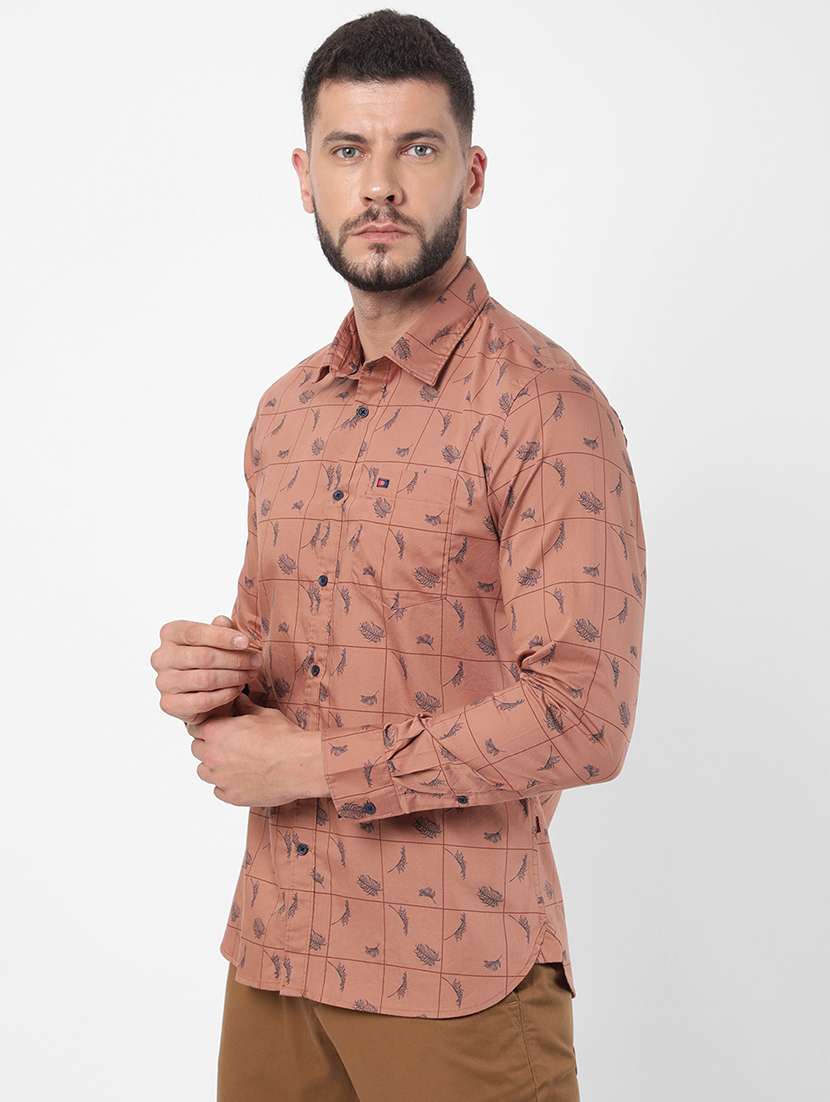 mens leaf print casual shirt - 18435008 -  Standard Image - 2