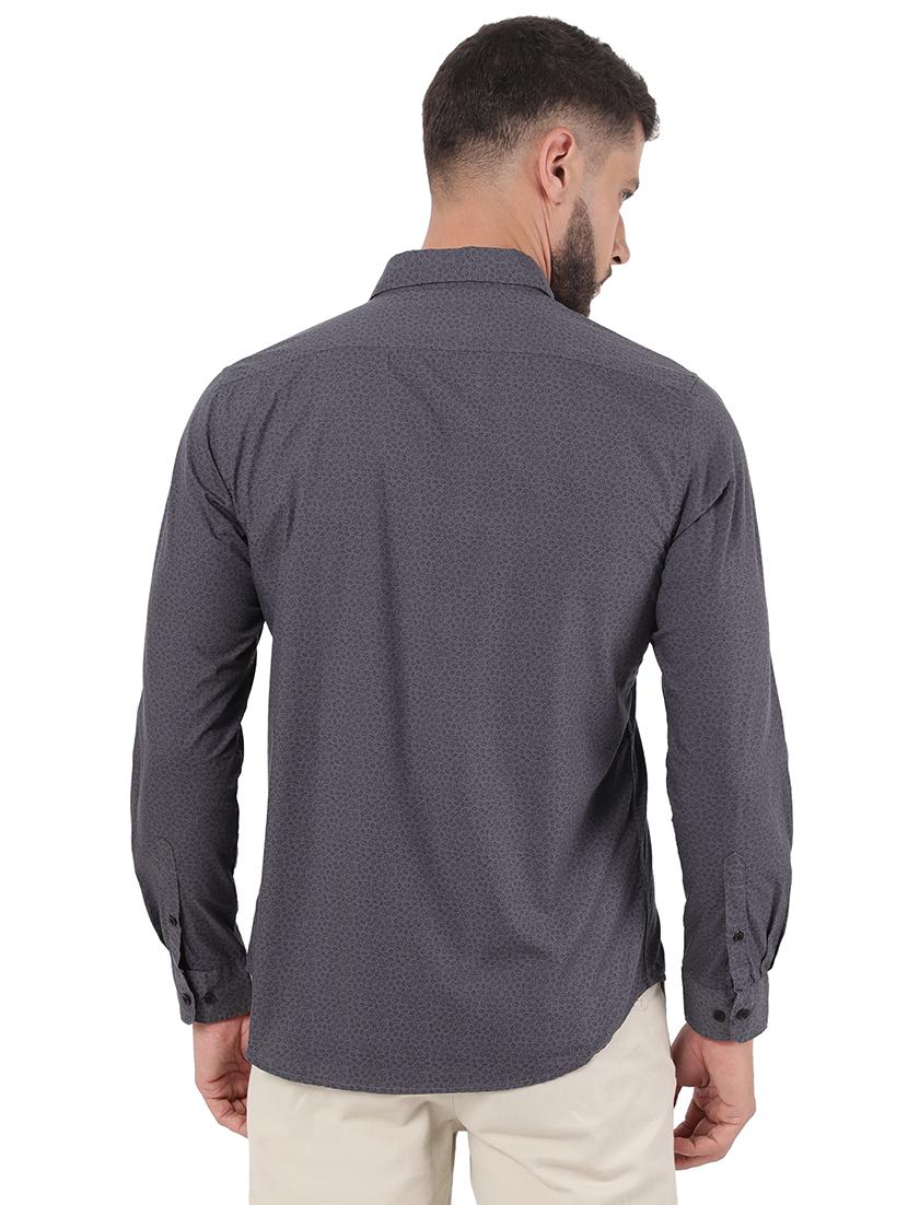 mens micro print casual shirt - 18435115 - Standard Image - 2