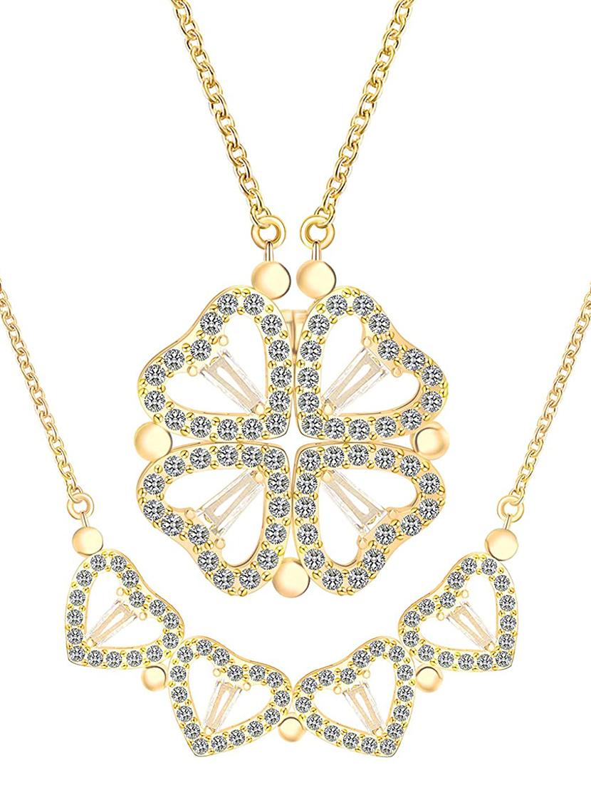 gold satin less steel statement necklace - 18435120 - Zoom Image - 0