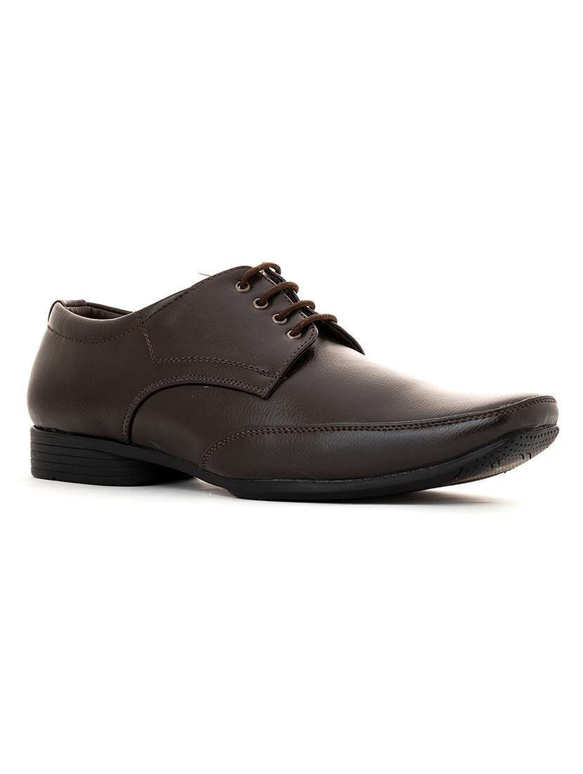 men brown lace-up derby