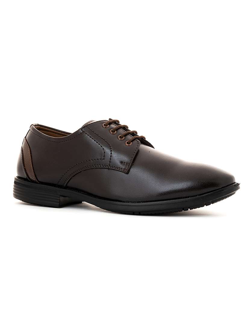 men brown lace-up derby