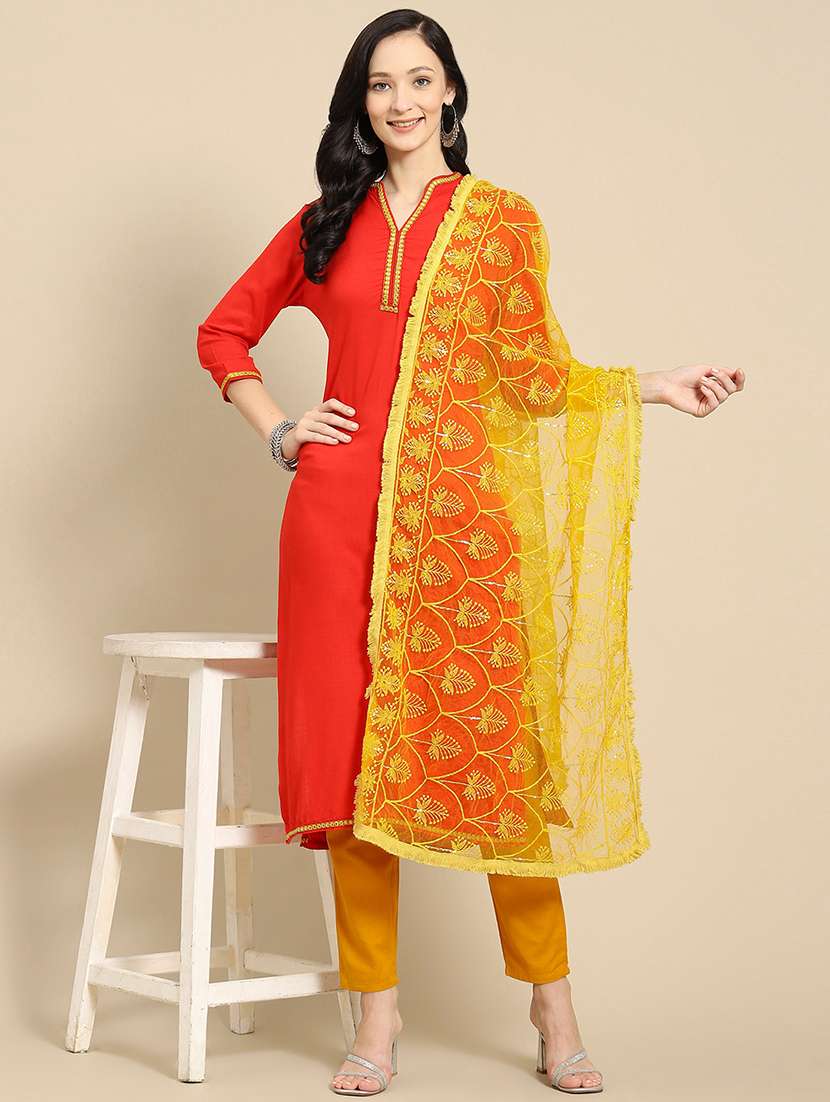 tonal embroidered chikankari net dupatta 