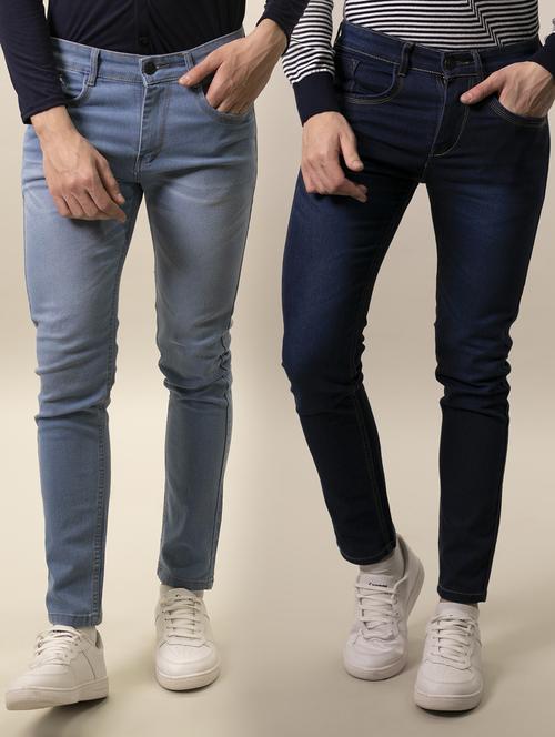 mens slim fit plain jeans - 18436059 - Standard Image - 0