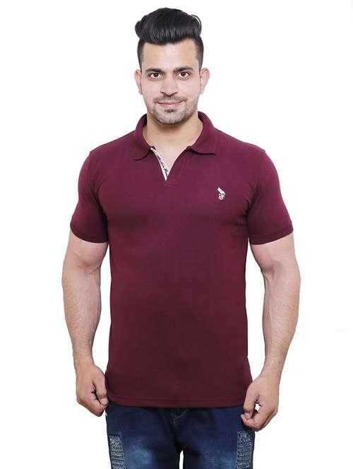 purple solid polo t-shirt - 18436147 -  Standard Image - 0