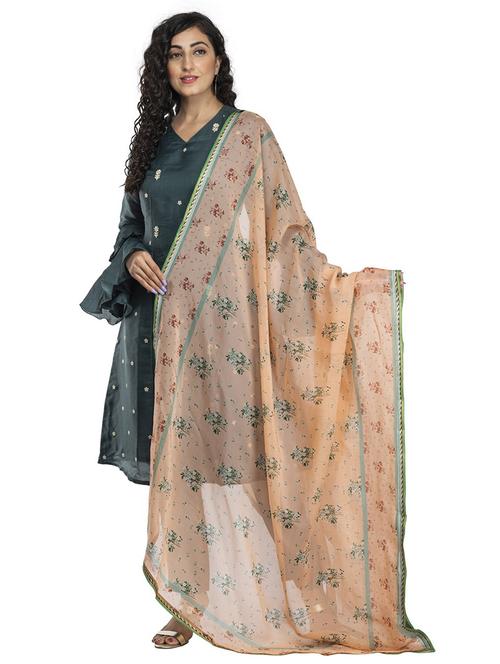 beige printed dupatta - 18436219 -  Standard Image - 0