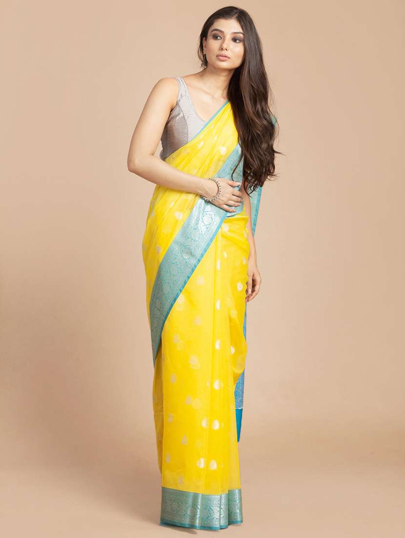zari work woven saree with blouse