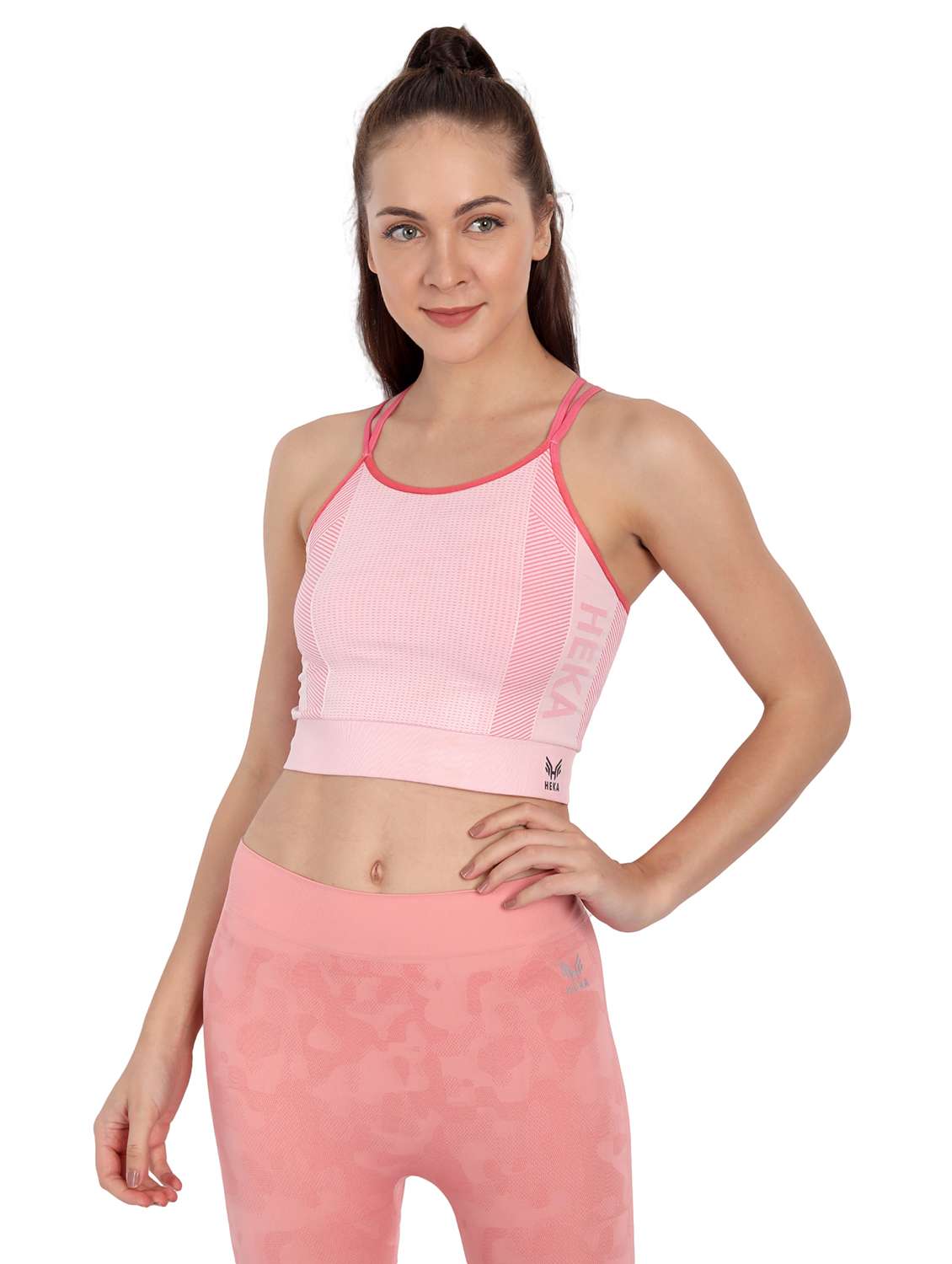 cami neck self design crop top