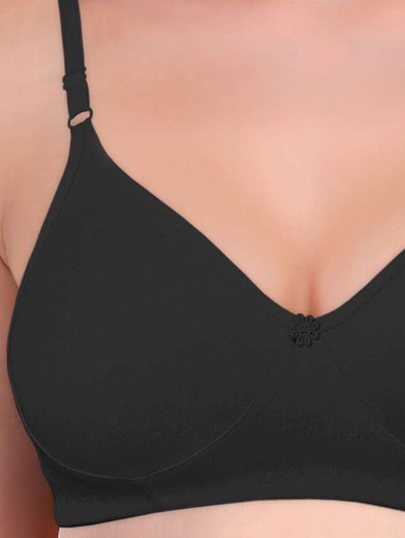 black non padded regular  bra - 18437437 -  Standard Image - 2