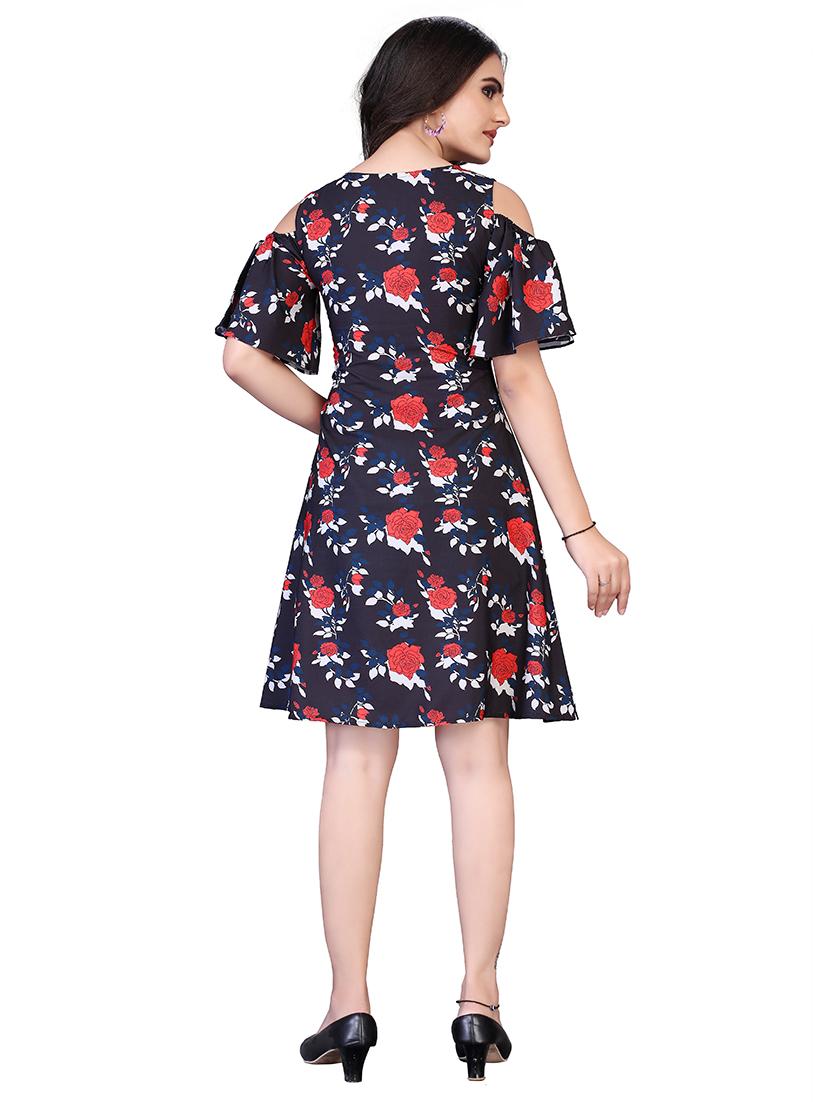 women's fit & flare floral dress - 18437466 - Standard Image - 2