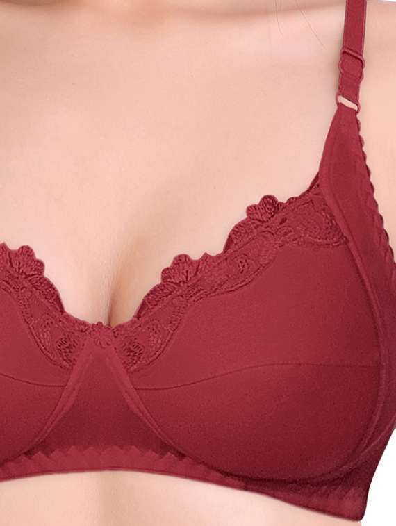 maroon lightly padded t-shirt bra - 18437533 -  Standard Image - 2