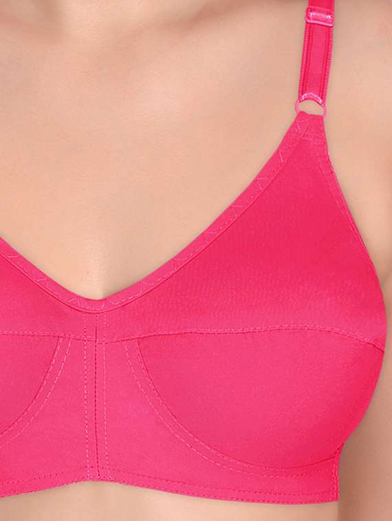 pink non padded regular bra - 18437654 -  Standard Image - 2