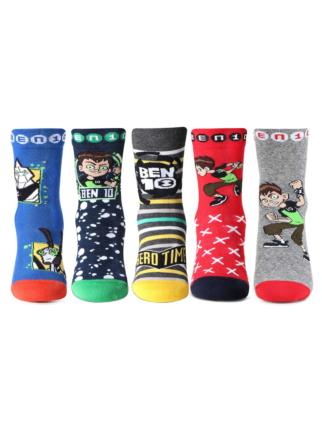 pack of 5 printed above ankle length socks