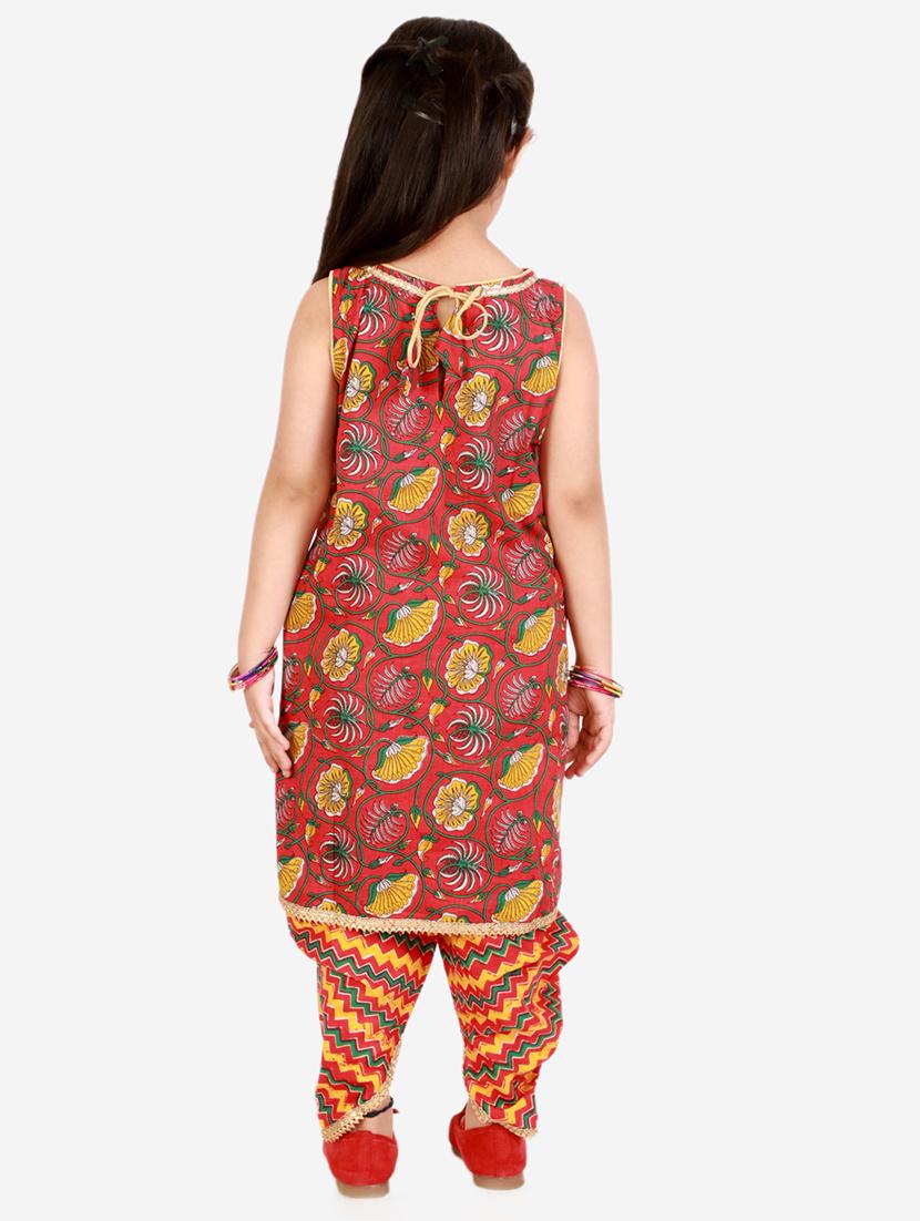 red printed patiyala suit set - 18438490 - Standard Image - 2