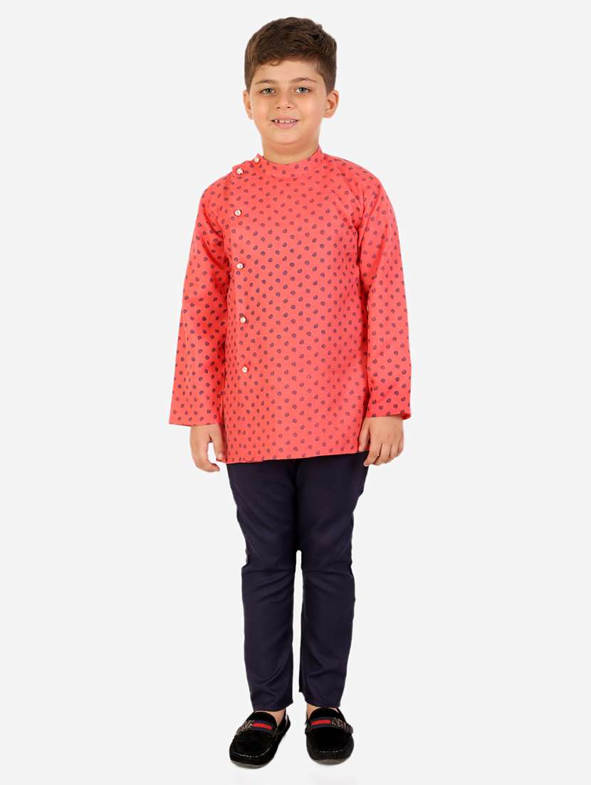 boys pink paisley kurta pajama set 