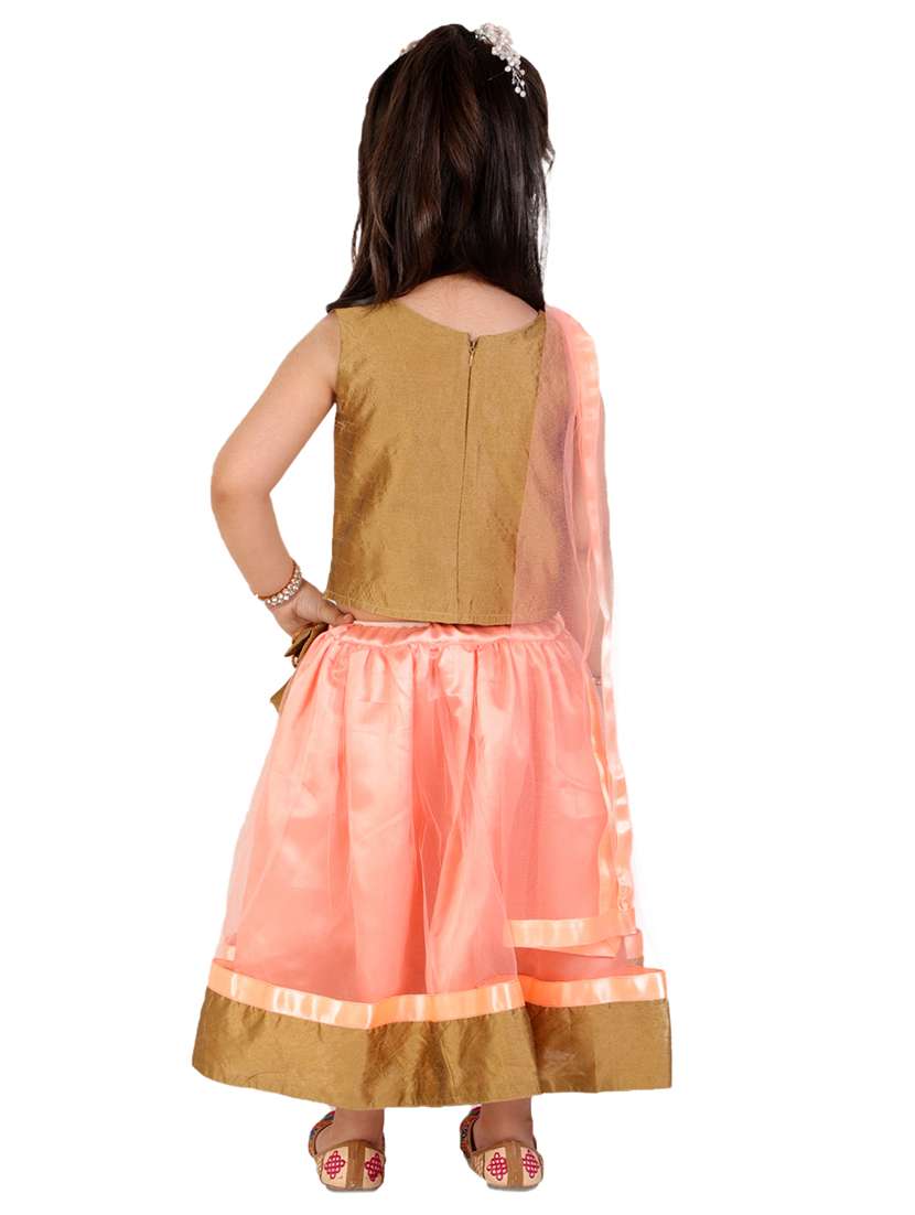girls coral embroidered lehnga choli set  - 18438543 -  Standard Image - 2