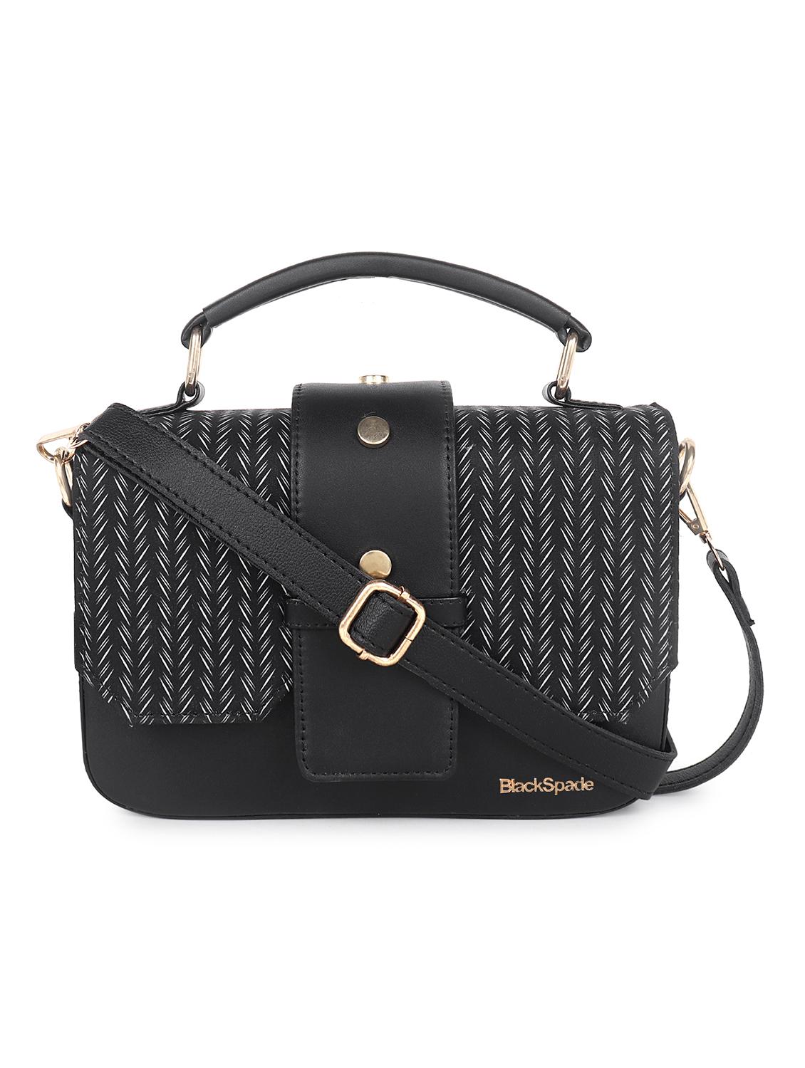 black printed regular sling bag - 18438545 -  Zoom Image - 0