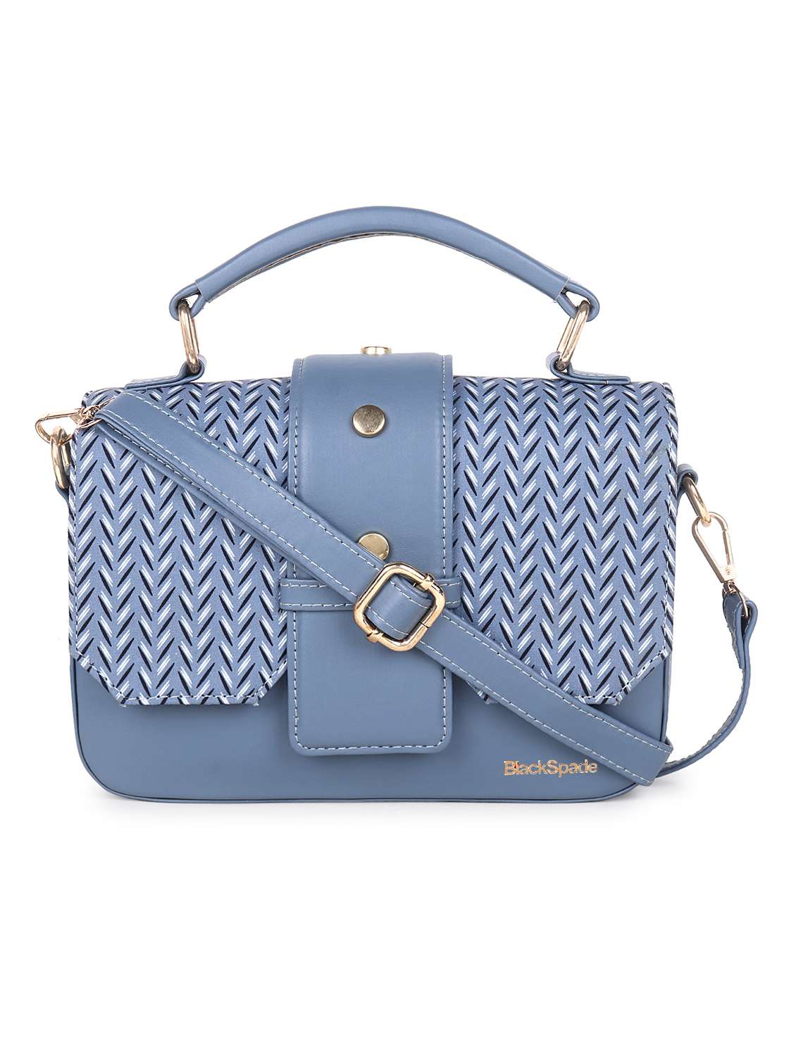 light blue printed regular sling bag