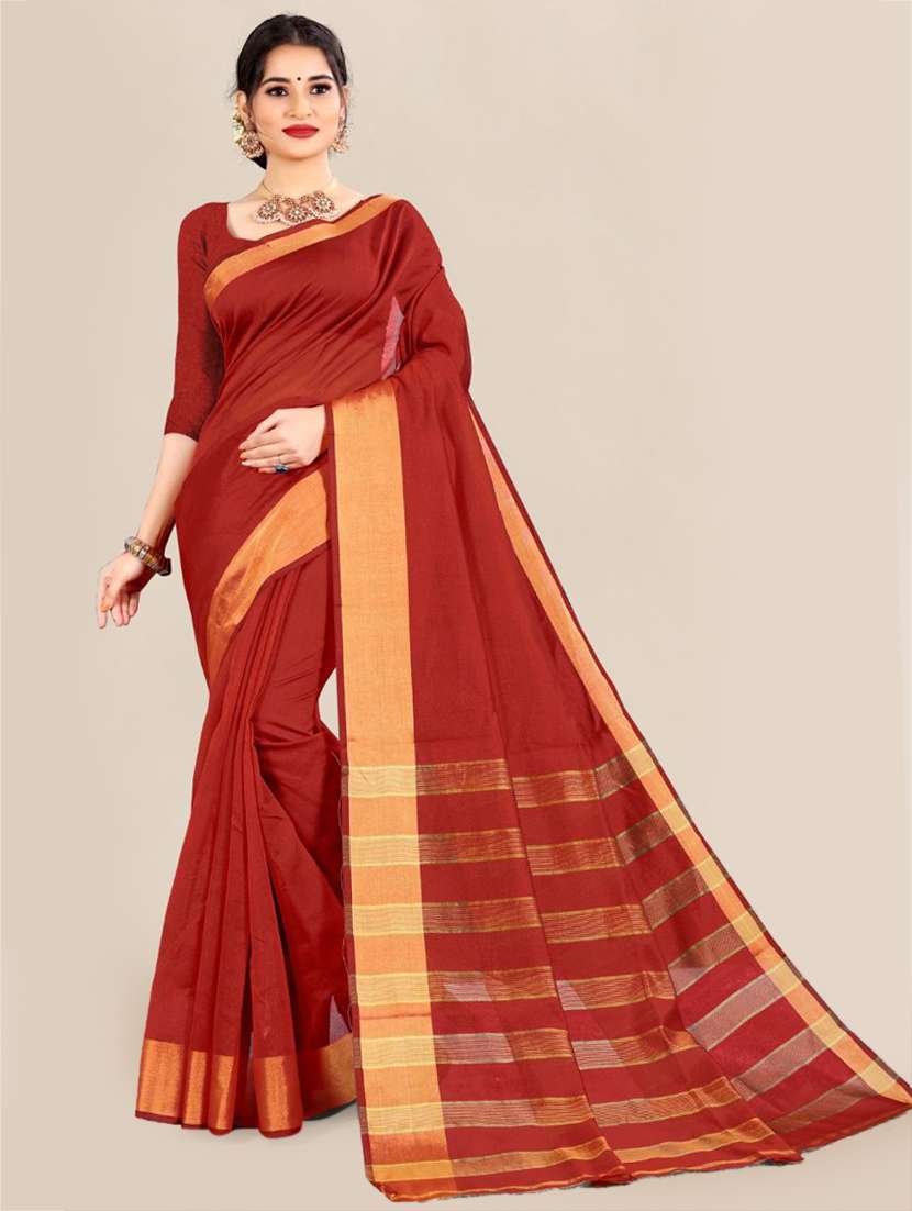 gold bordered kota doria saree with blouse