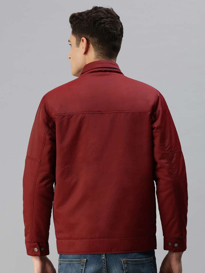 maroon solid reversible casual jacket - 18438944 -  Standard Image - 2
