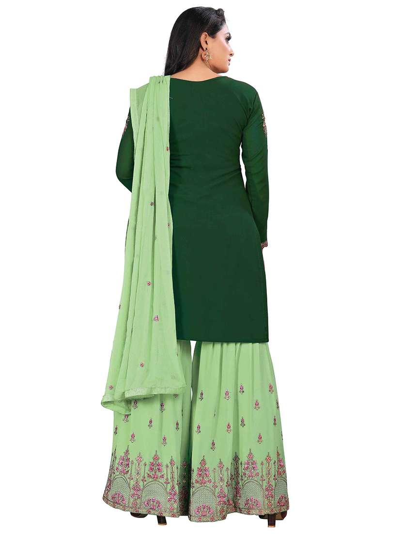 embroidered semi-stitched suit set  - 18439000 -  Standard Image - 2