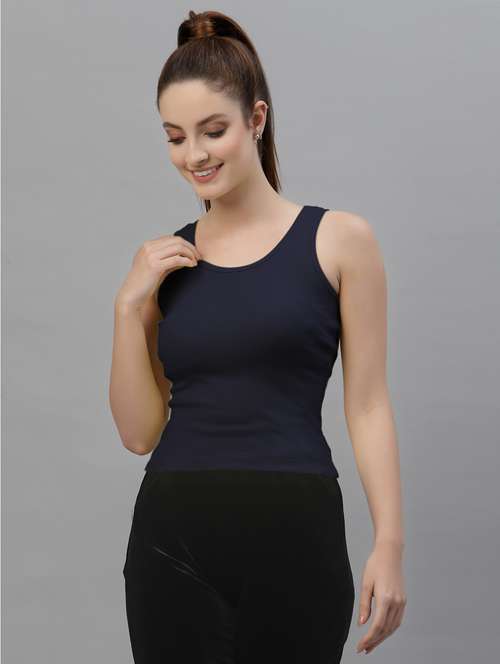 women's crop round neck top - 18439836 - Standard Image - 0
