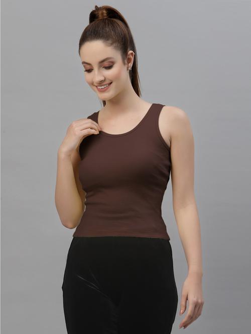 women's solid round neck top - 18439837 - Standard Image - 0