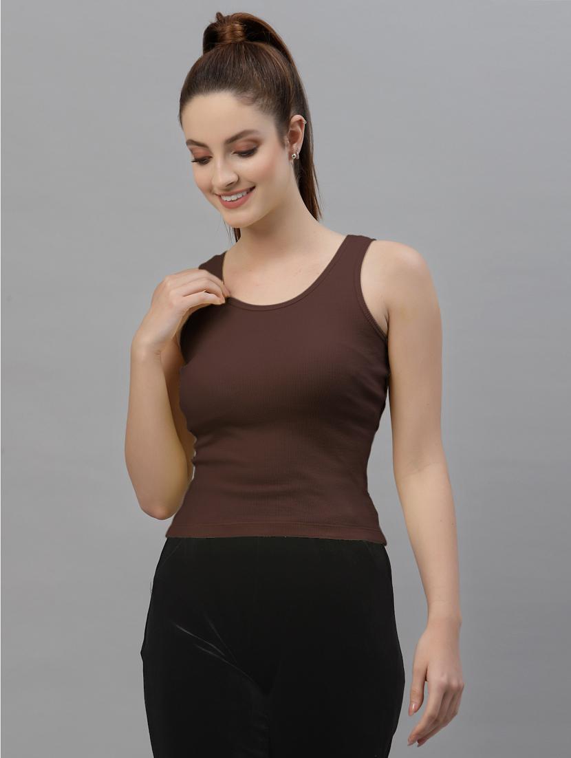 women's solid round neck top - 18439837 - Zoom Image - 0