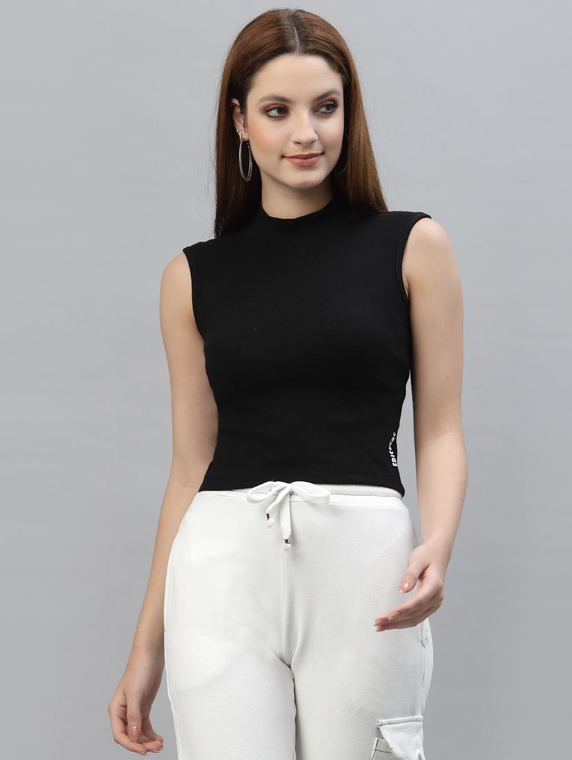 women's crop mock neck top - 18439846 - Zoom Image - 0