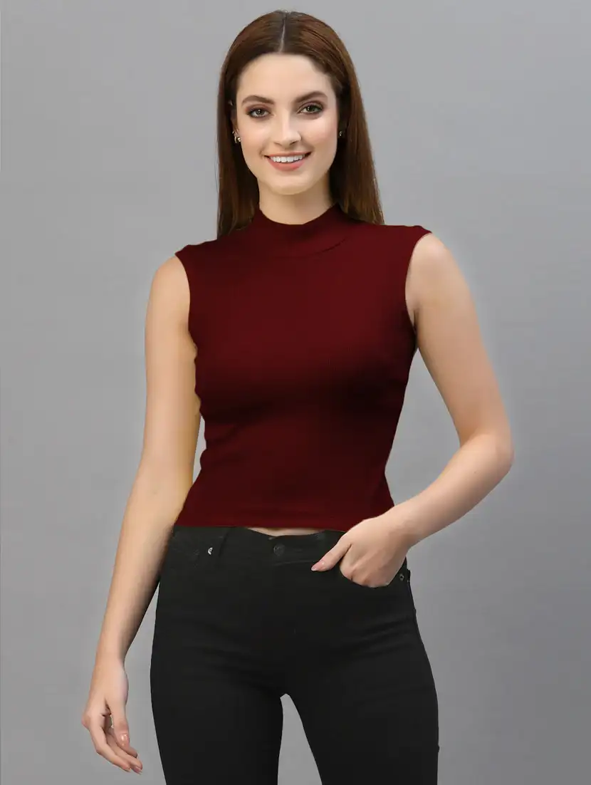 women's straight mock neck top - 18439851 -  Zoom Image - 0