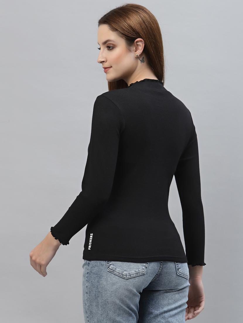 women's straight turtle neck top - 18439855 - Standard Image - 2
