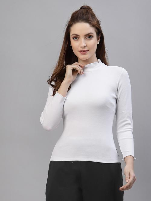 women white long sleeved solid regular top - 18439856 - Standard Image - 0