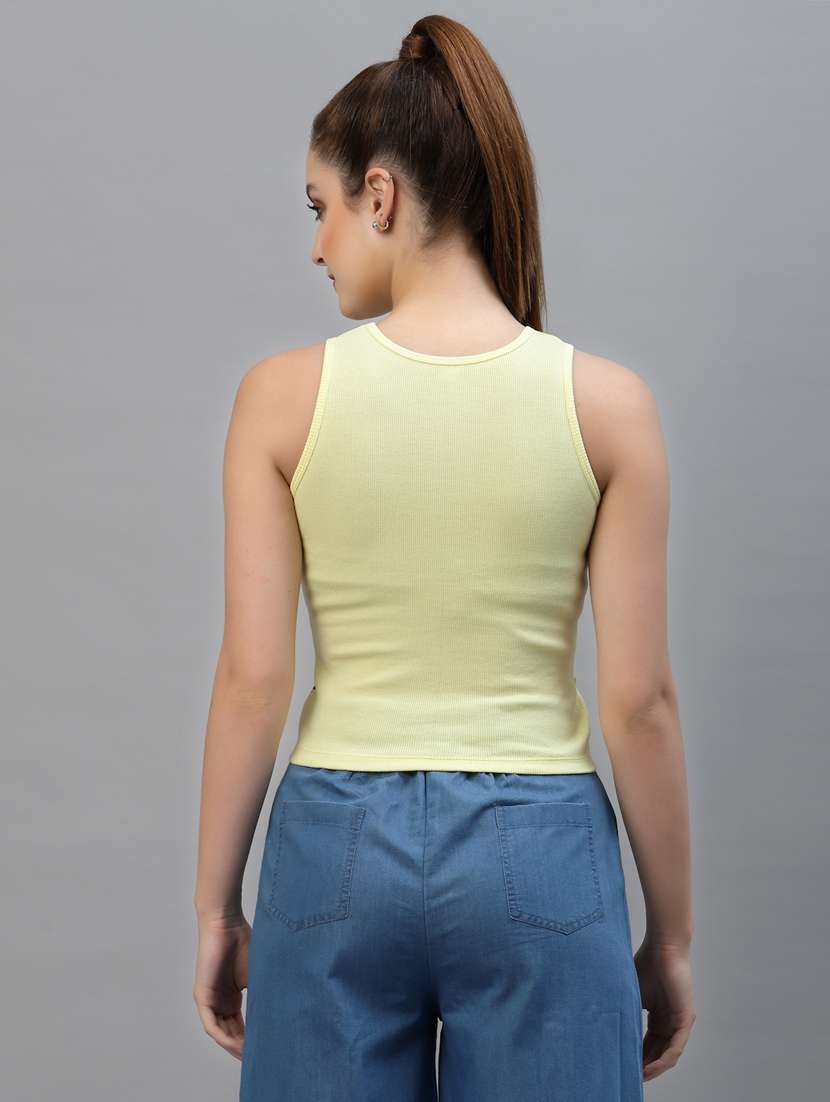 women's crop round neck top - 18439872 - Standard Image - 2