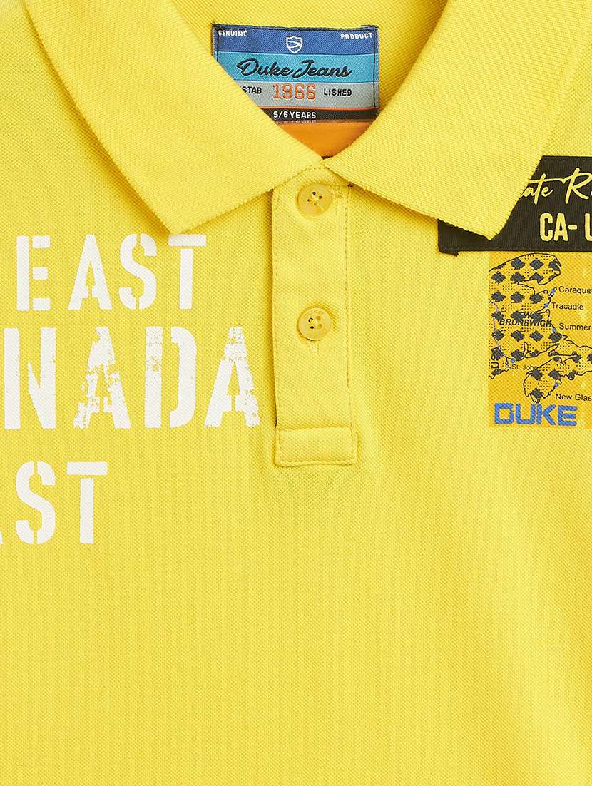 boys yellow printed polo t-shirt - 18440072 -  Standard Image - 2