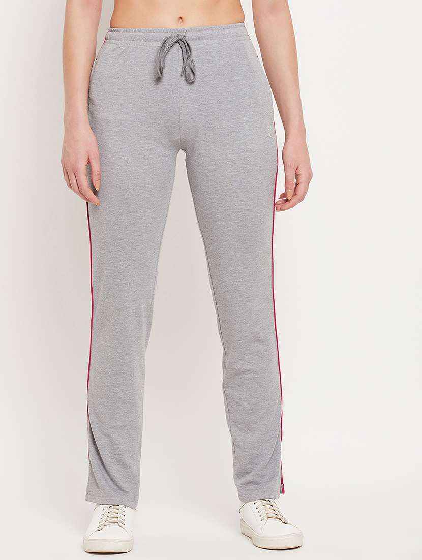 low rise solid track pant